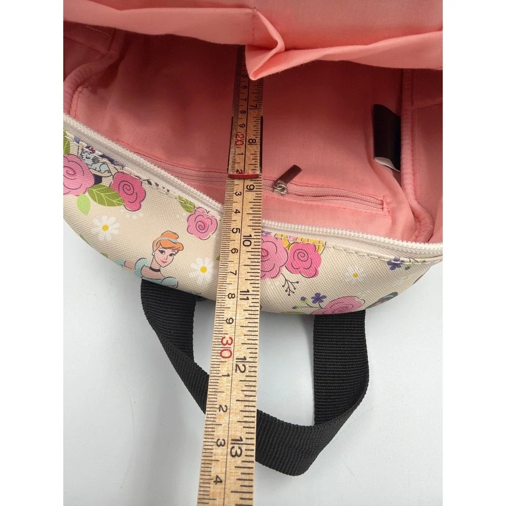 Disney Princess Mini Backpack Bioworld Floral Ariel Belle Cinderella NWT Cream
